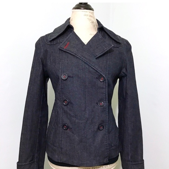 Ann Taylor LOFT Denim Pea Coat - Picture 2 of 5